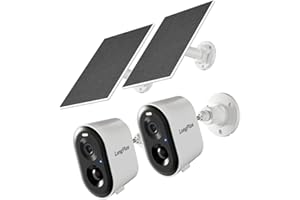 LongPlus Solar Security Cameras Wireless Outdoor Camera Wireless Camera for Home Security, 2K Battery Powered WiFi Cameras wi