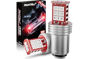 FANTELI 1157 LED Bulb Flashing Brake Lights, 300% Brighter 2057 2357 7528 BAY15D Plug and Play Strobe Blinking LED Stop Tail Lights, Brilliant Red