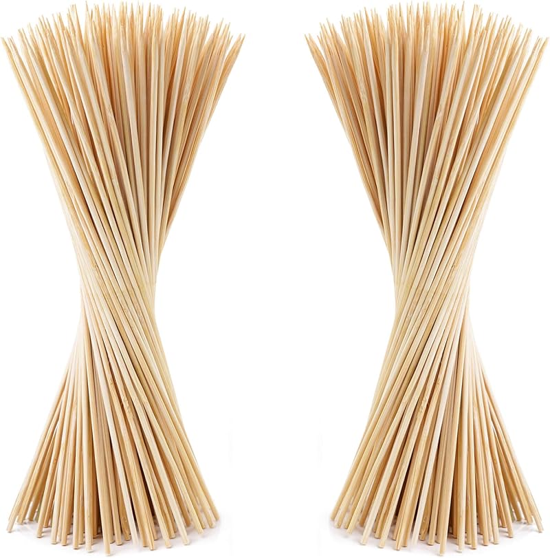 G4GADGET 150 Bamboo Skewers 30cm for BBQ Fondue Cocktail Party