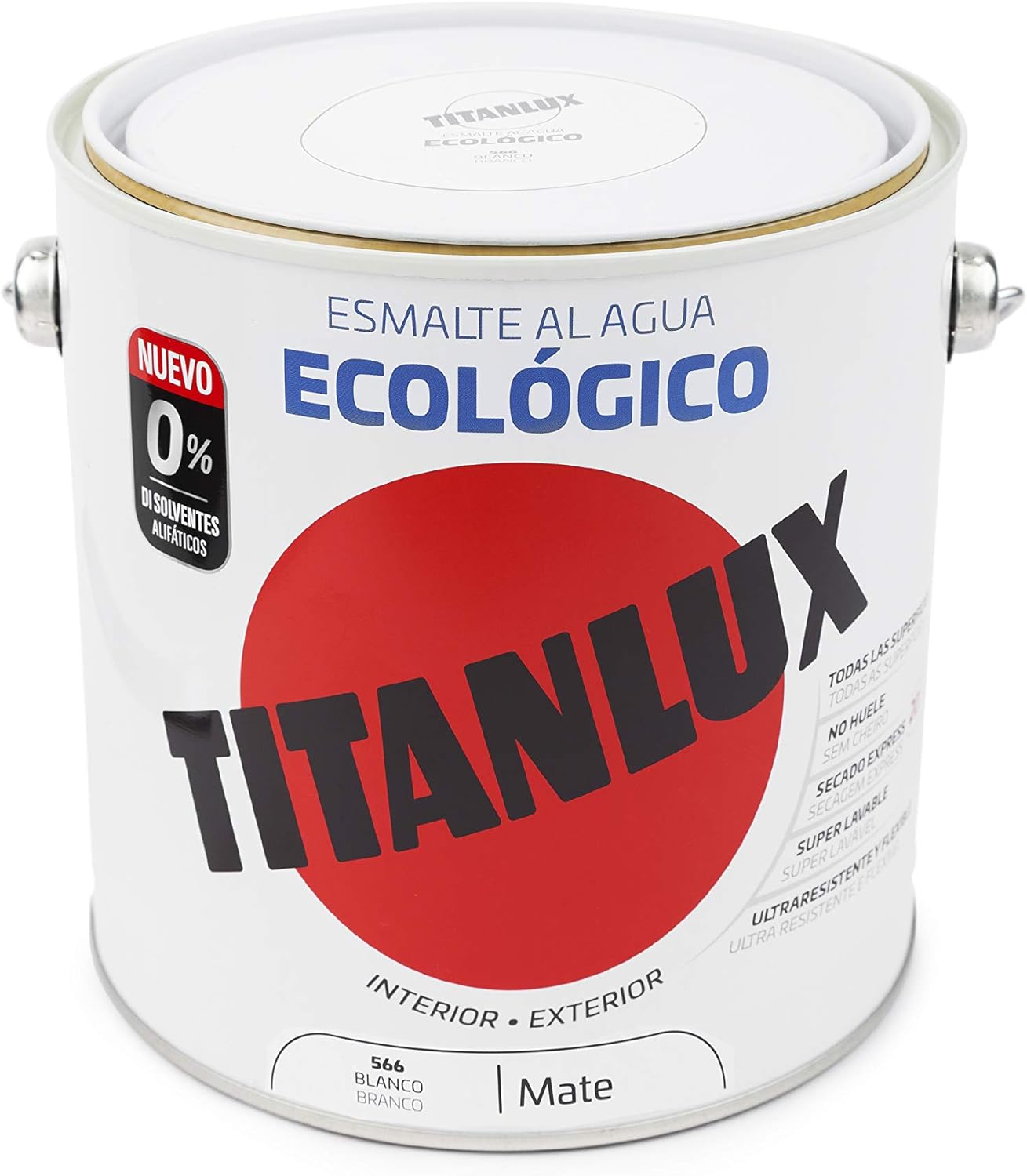 Titanlux - Esmalte eco, Mate blanco, 2,5L (ref. 02T056625): Amazon.es:  Bricolaje y herramientas