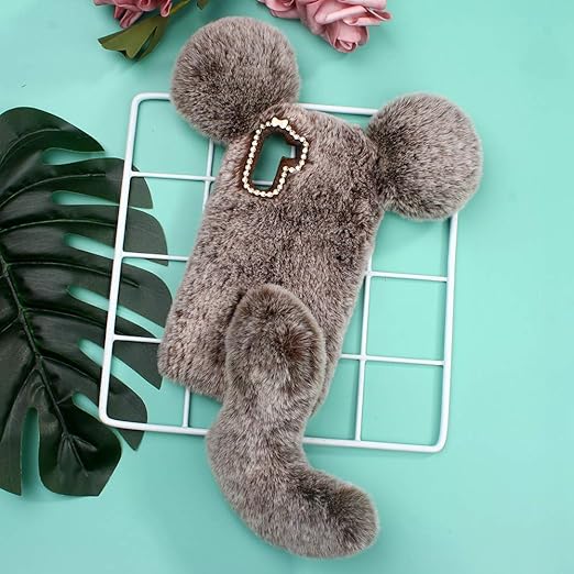 Amazon Fusicase Galaxy Note 10 Plus用 ファーのぬいぐるみケース かわいいおもちゃ 耳のしっぽ ふわふわ 可愛い 保護カバー 暖かい ソフト ハンドメイド ヘア キラキラ光るダイヤモンドの輝くケース付き Galaxy Note 10 Plus 5g ブラック Galaxy Note 10 Plus Galaxy