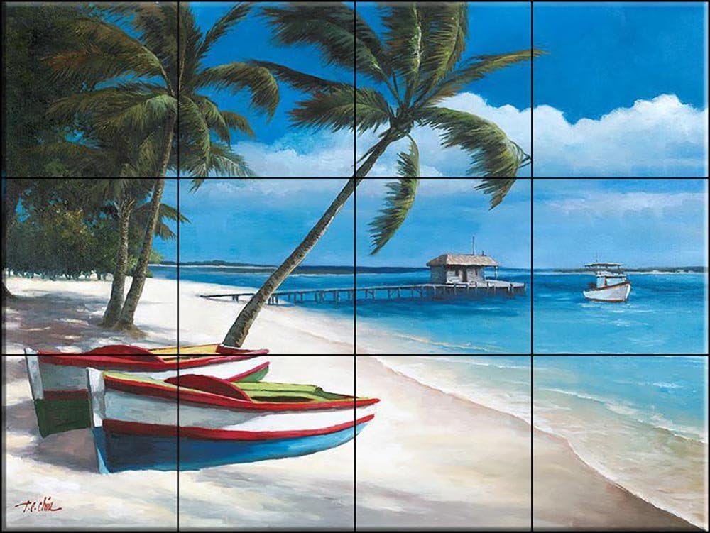 Fresque Murale En Carrelage Deux Bateaux Tc Par T C Chiu