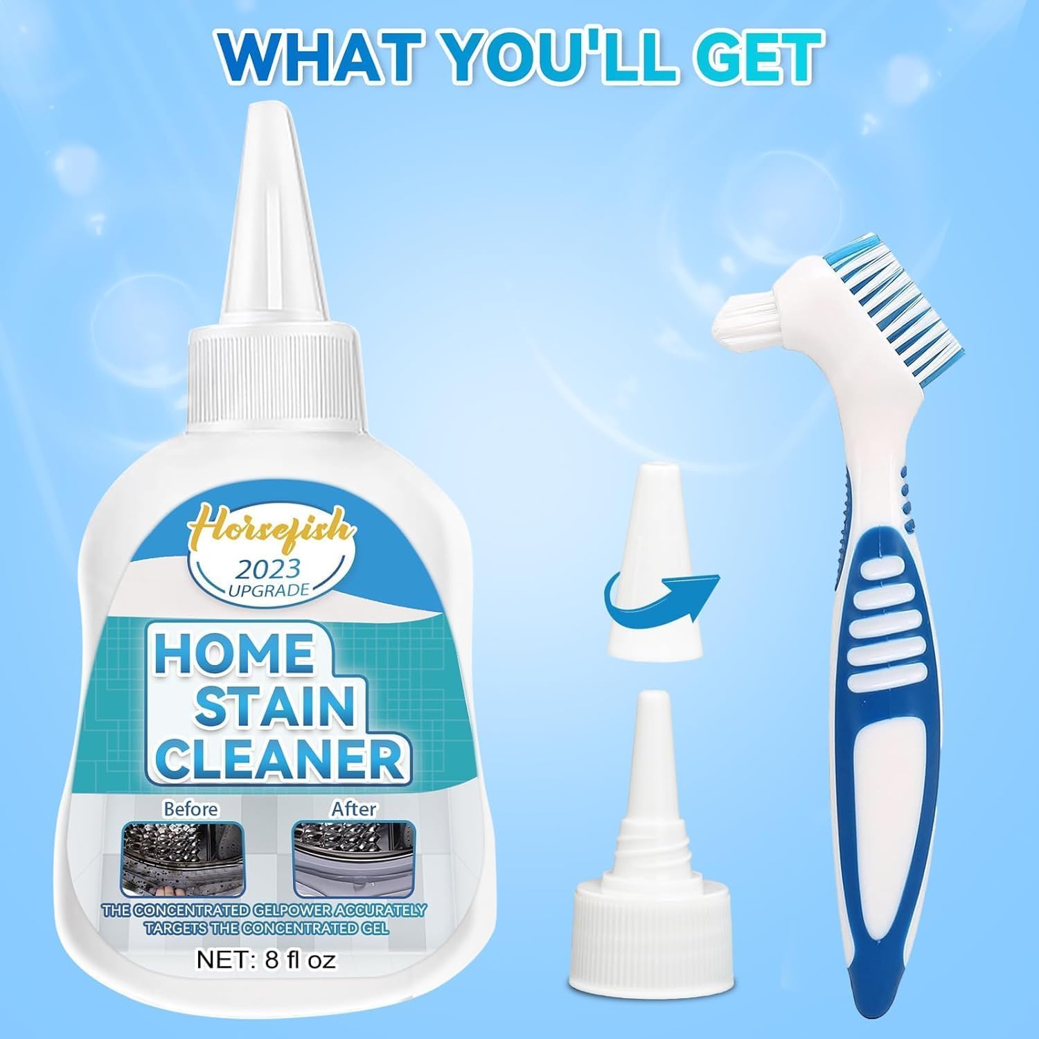 Home Remover Gel, 8 Fl Oz Household Washing Machine Cleaner for Washing Machine, Refrigerator Strips, for Tiles Grout Sealant Bathroom Cleaning Home Kitchen Sinks Cleaning Grout Cleaner