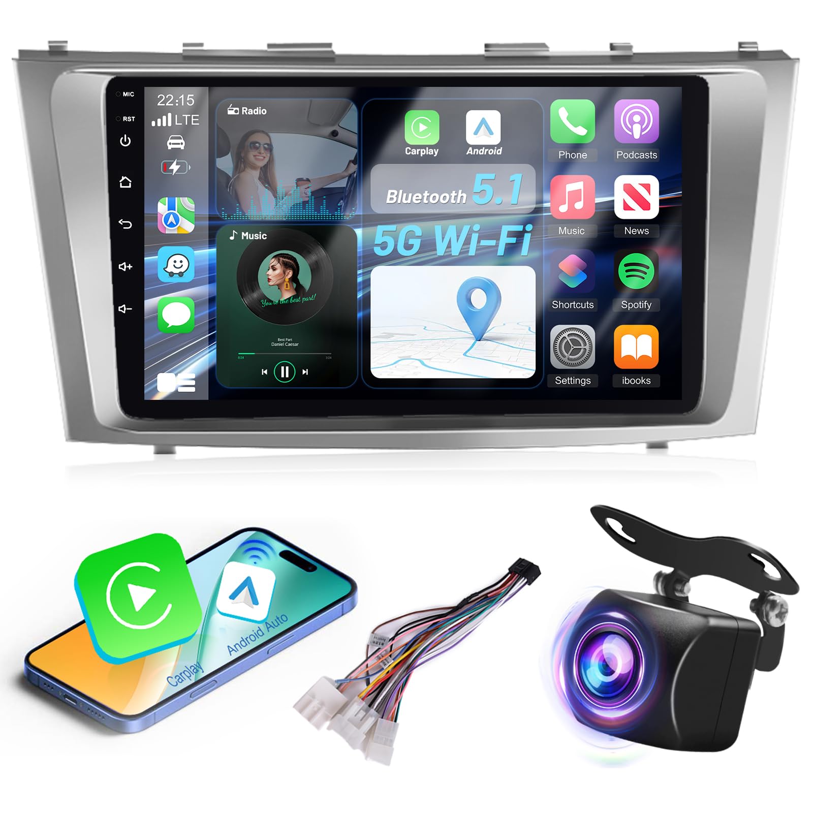 Photo 1 of (sold for parts only) NHOPEEW [8 Core 4+64G] Upgrade Android Radio for Toyota Camry 2006-2011: 9 inch IPS Touchscreen Camry Stereo -