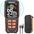 Proster Moisture Meter, Pinless and Non-Destructive Rechargeable Wood Moisture Meters for Softwoods, Hardwoods, Walls, Digita