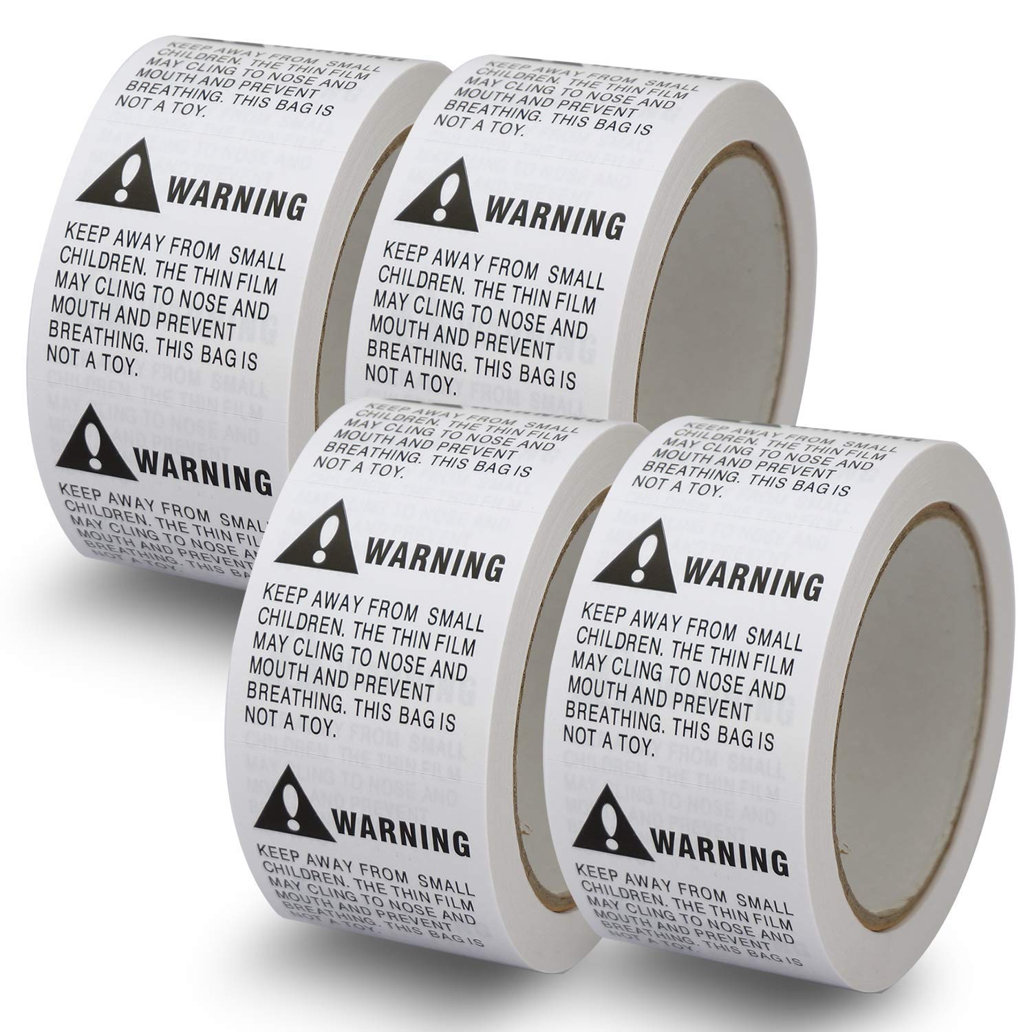 BETCKEY - White Warning Shipping Packing Labels/Stickers, Suffocation Warning Keep Away from Children, 50mm x 50mm, 4 Rolls/2000 Labels