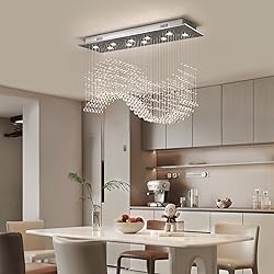 Siljoy Modern Wave Raindrop Crystal Chandelier