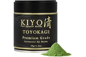 Kiyo Matcha Premium Grade Toyokage Ceremonial Uji Matcha - Pure Japanese First Harvest Ceremonial Grade Matcha Green Tea Powder from Uji, Japan (40g/1.4oz)