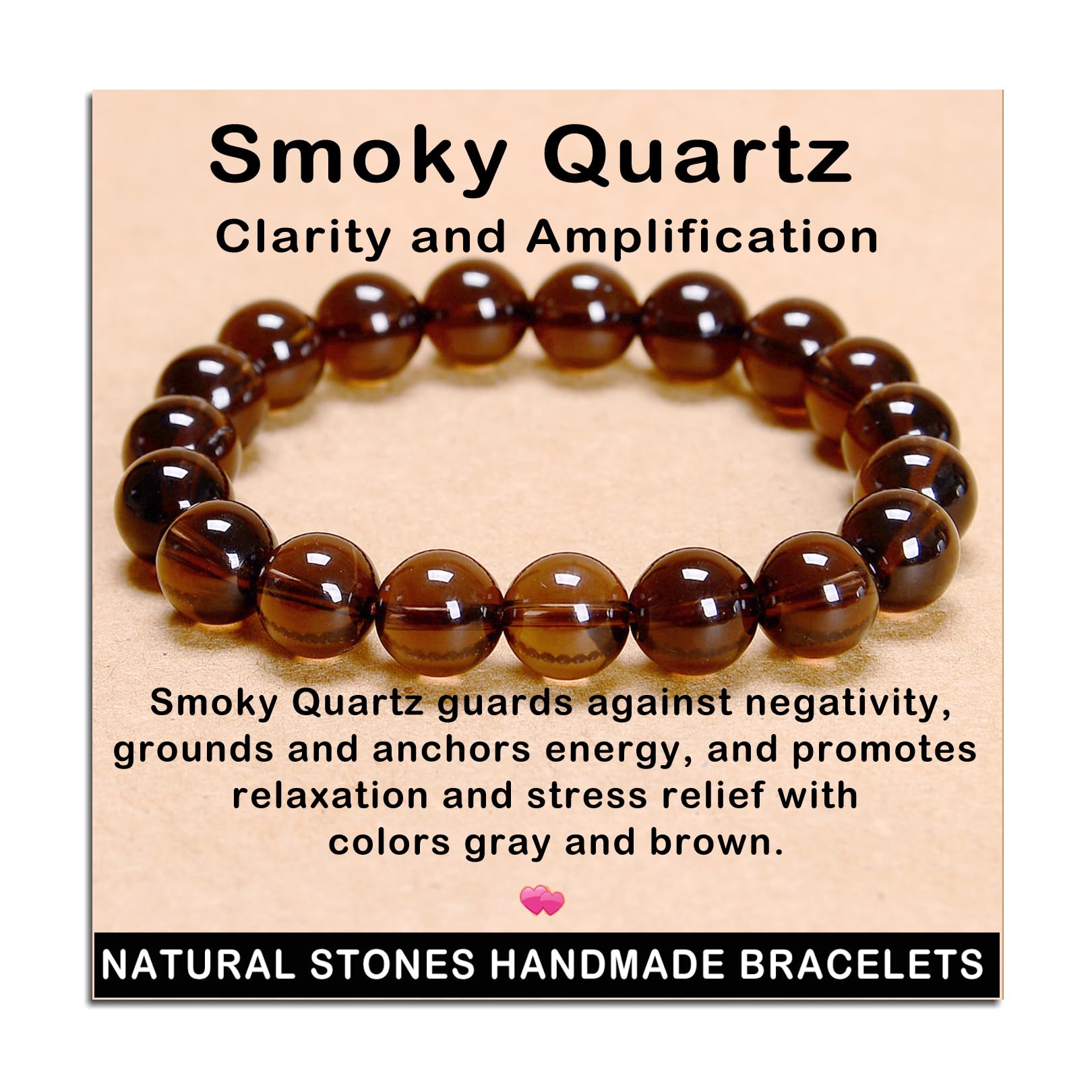 AD Beads Handmade Gemstone Stretch Elastic Bracelet