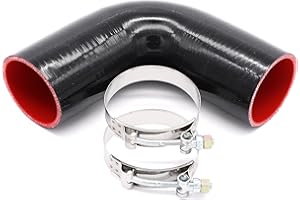 TuoLauthon 90 Degree 2.75inch(70mm) 4-Ply Elbow Coupler Silicone Hose with T-Bolt Clamps for Turbo Intake Intercooler Pipe Th