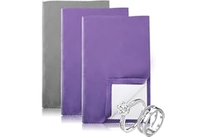 CNCICXK 3PCS Silver polishing Cloths, 10 x 12.5 inches Four-Layer Double-Sided Jewelry Cleaning Cloth，Large polishing Cloth for Gold, Silver, Diamond, Platinum, Jewelry (2 PCS Purple and 1 PCS Gray)