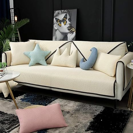 Amazon 通気 性 ソファカバー 洗える 冷却マット ソファー保護 アイスシルク 反 スリップ ソファーカバー 用 夏 クリーム 1個 70x210cm 矩形 ソファカバー マルチカバー オンライン通販