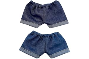 niannyyhouse 10cm 15cm 20cm Plush Doll Clothes Solid Pants Flip Over Jeans Soft Stuffed Plush Toy Dress Up Accessories (b2, 15cm)