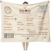 Sereni Tide Romantic Wife Gift Blanket - Anniversary, Birthday, Christmas & Valentine’s Day Gift from Husband, Heartfelt Message Keepsake Throw for Couch/Bed, Unique Love Present, 50'' x 60''