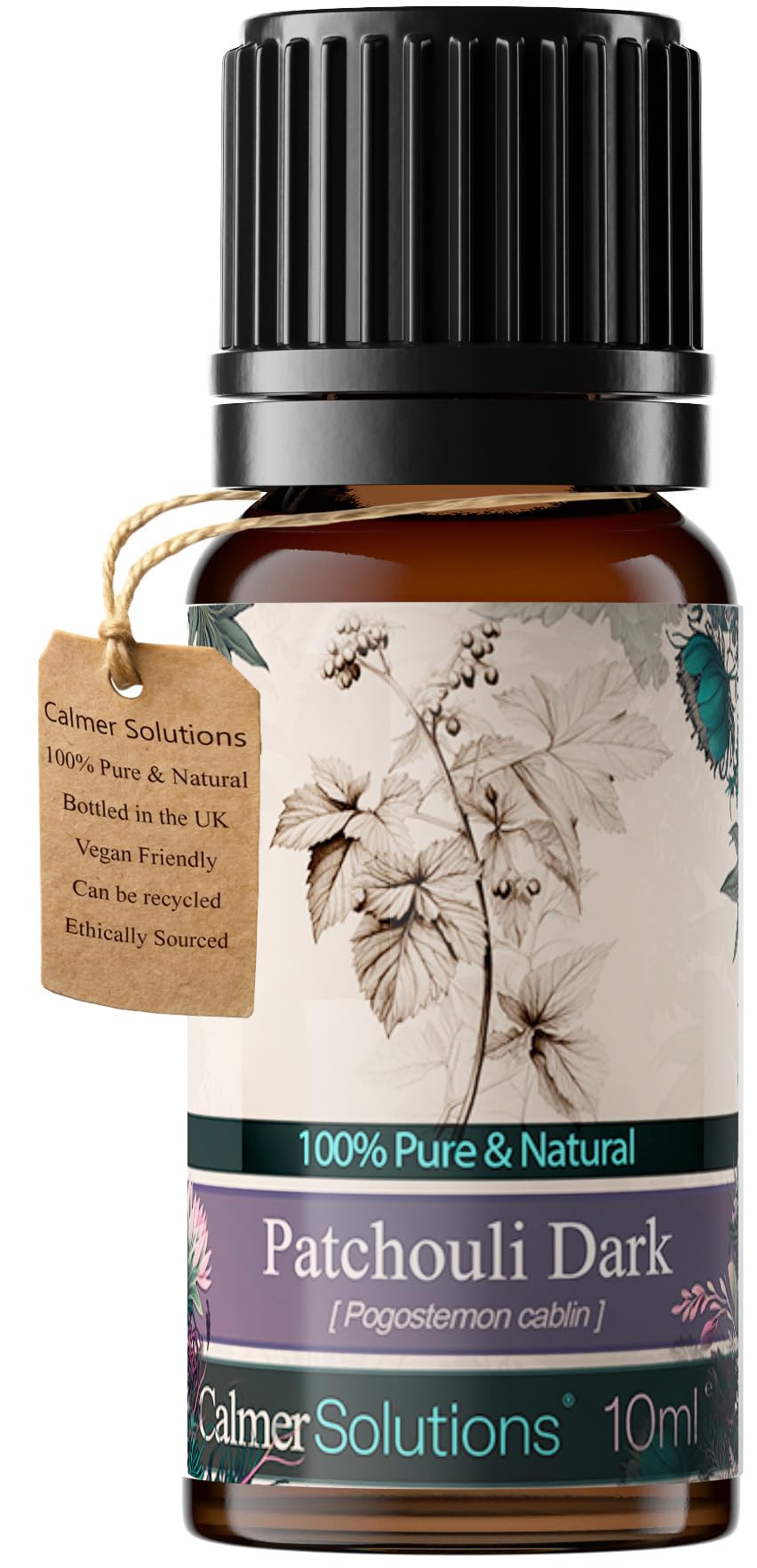 Calmer Solutions | Patchouli - 10ml | Helpful with Skin Conditions, Relaxation, Libido|Pure 100% UK Sourced Natural Essential Oils | Professional or Home use | Diffusers, Humidifiers, Candles & More