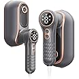 Portable Travel Steamer, 1200W Handheld Fabric Steamer for Clothes, 4 Modes with LCD Display, Powerful Wrinkle Remover for Home & Travel, 150ml Water Tank, 10S Fast Heat-Up, 180° Swivel Handle, Grey