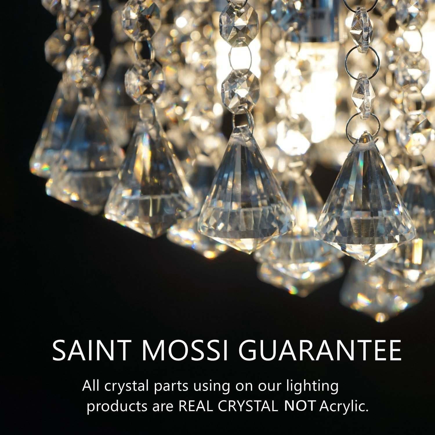 Saint Mossi Modern Contemporary Elegant K9 Crystal Glass Chandelier Pendant Ceiling Lighting Fixture - 5 Lights - - 