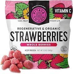 Pitaya Foods® Regenerative Organic Strawberries Whole Berries, Pre-Packaged Frozen Fruit, No Added Sugar or Preservatives, Go