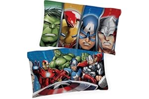 Marvel Avengers Halo 2 Pack Pillowcase - Double-Sided Kids Super Soft Bedding Features Captain America, Hulk, Iron Man, & Spi