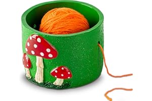 DGUDGU Mushroom Yarn Bowl for Crocheting Green Crochet Bowls for Yarn Red Docor Crochet Bowl Knitting Bowl