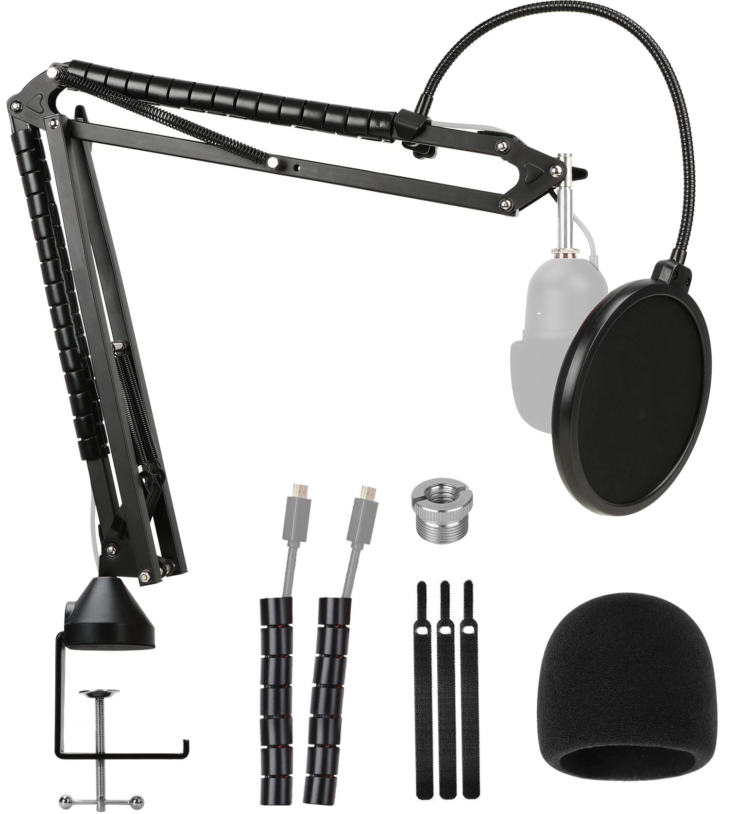 Razer Seiren Mini Boom Arm Stand - Microphone Arm with Mic Cover Foam, Mic Pop Filter Suit Compatible with Razer Seiren Mini by YOUSHARES