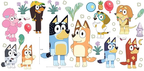 ROOMMATES BLUEY FAMILY AND FRIENDS PEEL AND STICK WALL DECALS, RMK5457SCS