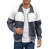 HYPESTFIT Men’s Lightweight Casual Bomber Jacket Track Running Athletic Varsity Coat