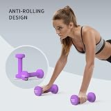 PROIRON Neoprene Dumbbell Weights Pair 1.5KG Purple Non-Rolling Coated view 4