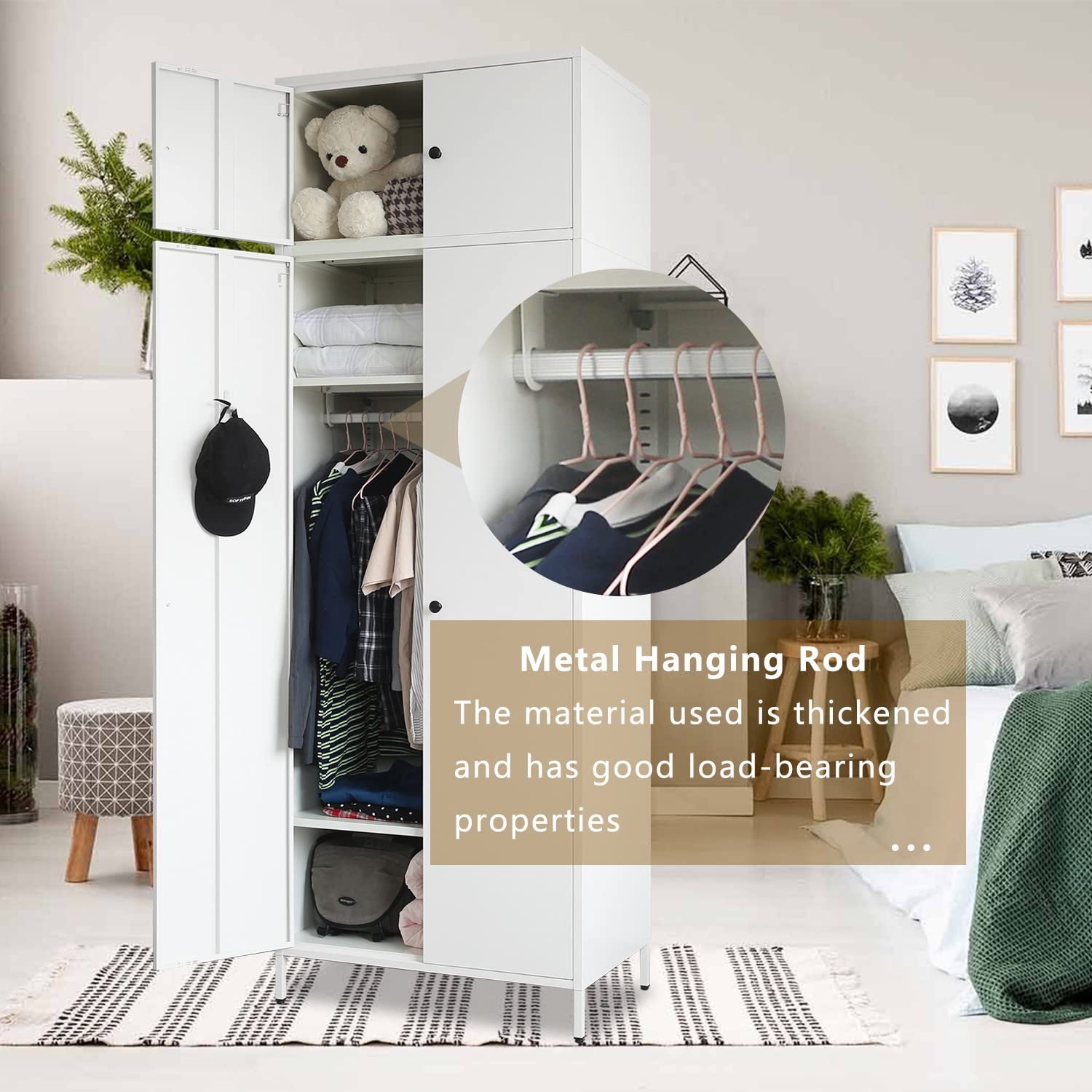 Mua Wardrobe Closet, Metal Armoires and Wardrobes with Adjustable