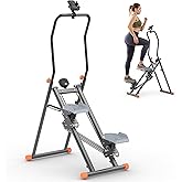 RYGEO Stair Steppers with Resistance at Home Gym, Folding Vertical Climber Cardio Exercise Machine, Stair Climber for Full Body Workout with LED Display