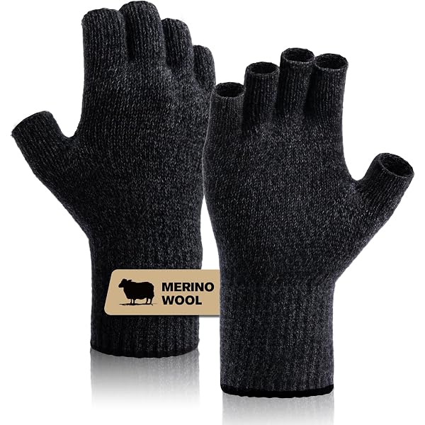 Gants D'hiver Sans Doigts En Laine D'alpaga Pour Hommes - Chaufferettes Pour Intérieur, Confortables Et élastiques