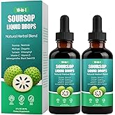 Soursop Drops, 10-in-1 Soursop Liquid Drops with Sea Moss, Moringa, Turmeric, Black Seed Oil, Oregano, Ashwagandha, Immune & Energy Support | Improving Gut Health | Heart Health, Vegan, 2 fl oz (2)