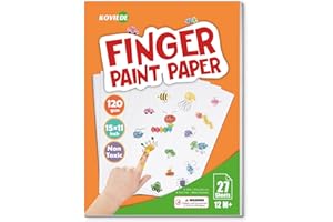 Finger Paint Paper Pad, KOVIEDE 27 Sheets 15x11 Inch Large Drawing Pad for Kids Finger Painting & Artists, Thick Art Supplies for Toddlers