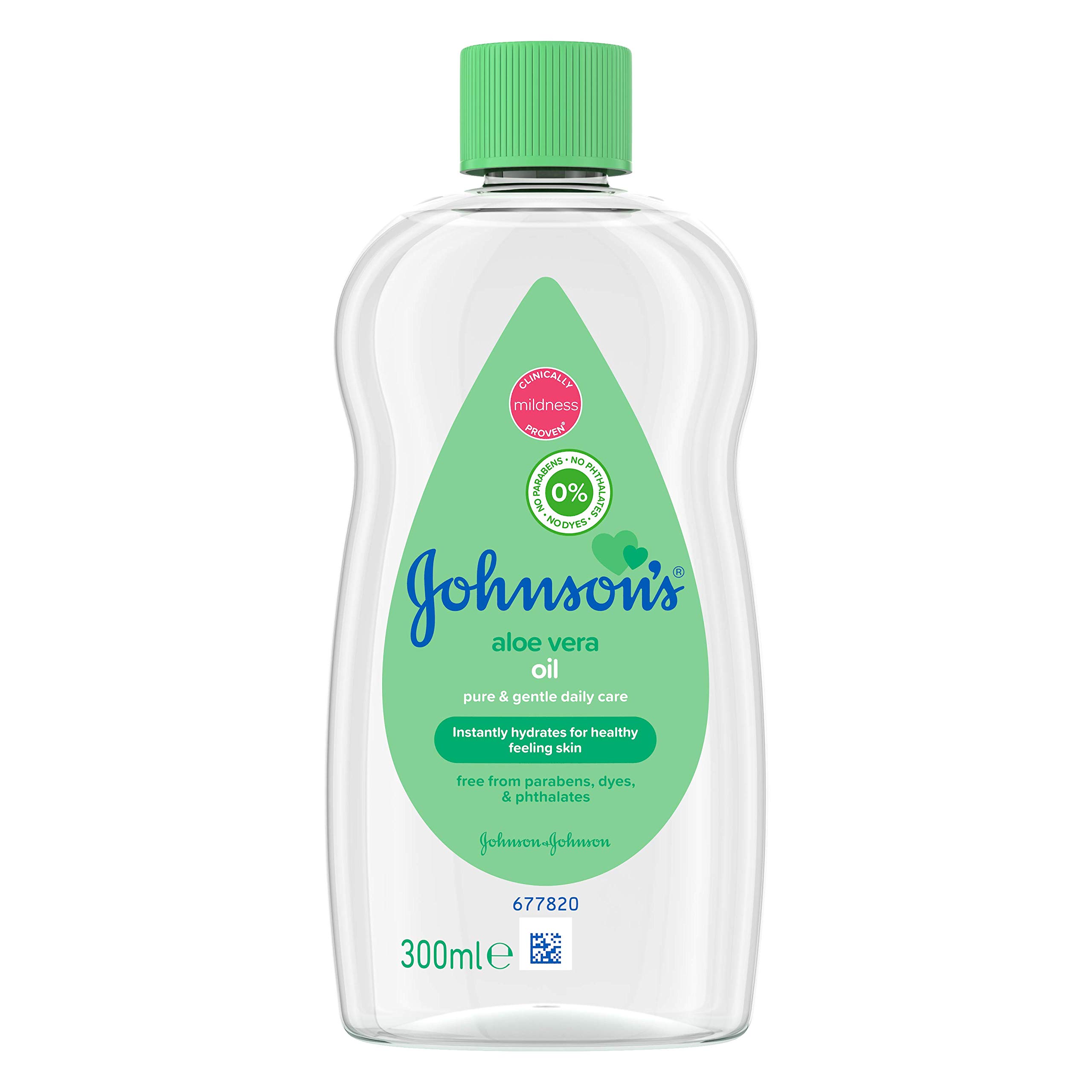 Johnson's Aloe Vera Baby Oil 300ml – Leaves Skin Soft and Smooth – Ideal for Delicate Skin