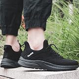 Feethit Men Running Shoes Breathable Lightweight Trainers Black UK9 view 2