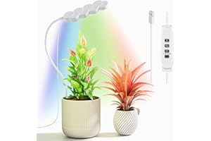 Plant Grow Light, Diivoo LED Indoor Plant Full Spectrum Grow Light, 360 Spin Gooseneck and Height Adjustable Grow Light with Auto On/Off Timer 4/8/12/18H, 10 Adjustable Brightness Levels, Idea for Pot