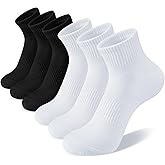 COZYOFFI White Ankle Socks for Women: 6/10 Pairs Cotton Running Athletic Socks