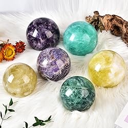 MOGEMT Large Green Fluorite Crystal Ball with Stand