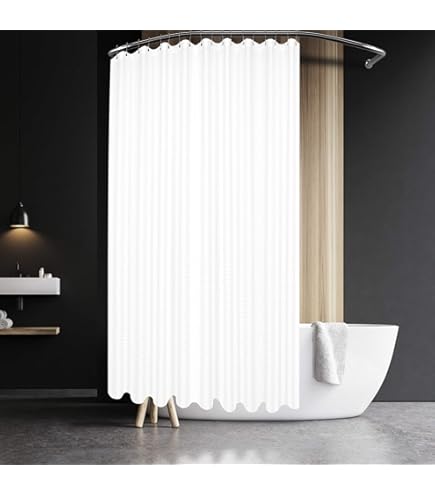 Doublure De Rideau De Douche Vosign En Tissu Blanc – 183x198 Cm (72x78 Pouces) – Lavage Machine Facile