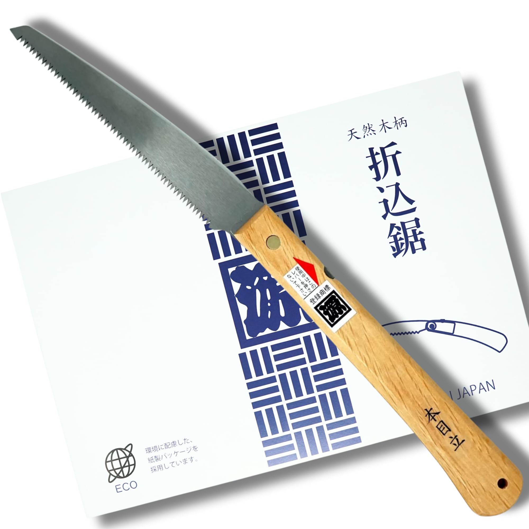 Japan Made KAKUGEN Folding Saw Natural Wood Handle Lightweight 180mm Blade Length