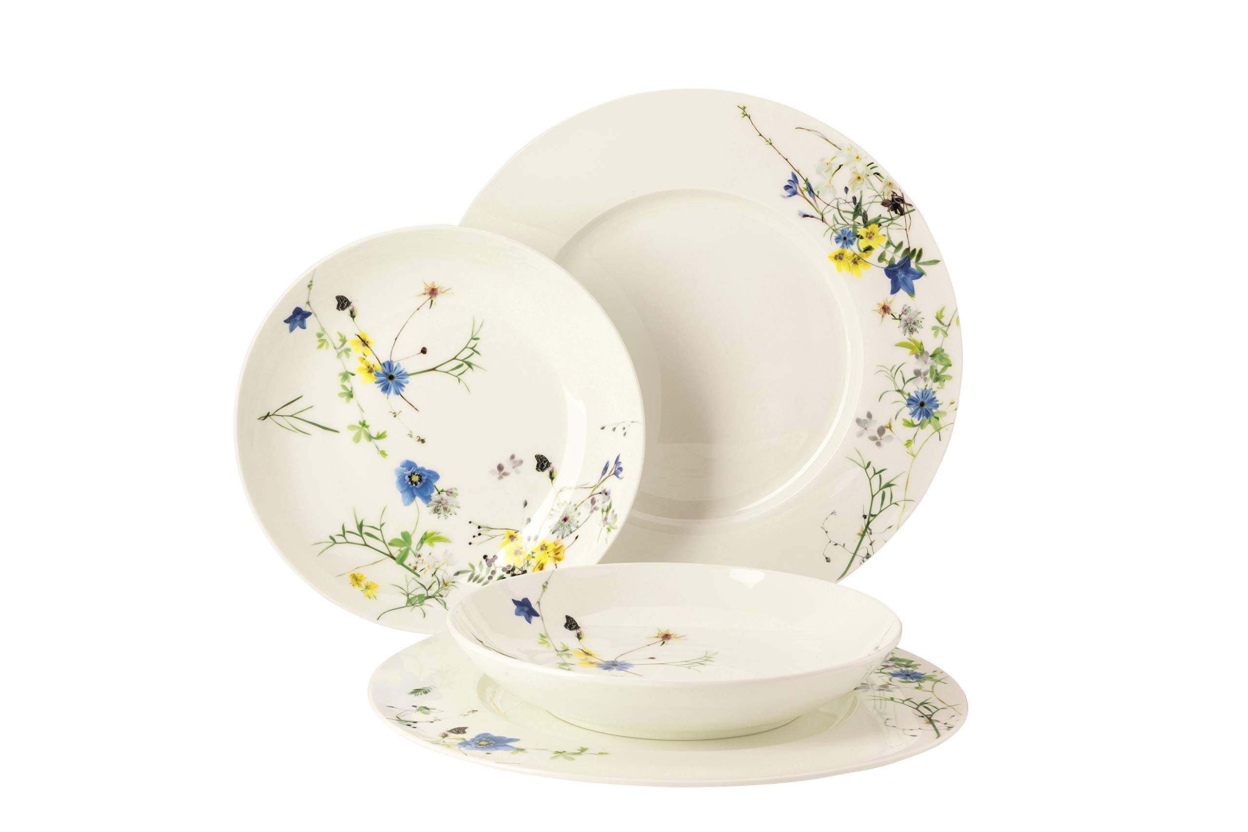 RosenthalBrillance Fleurs des Alpes Set of 4 with Flag and Coupe Plate