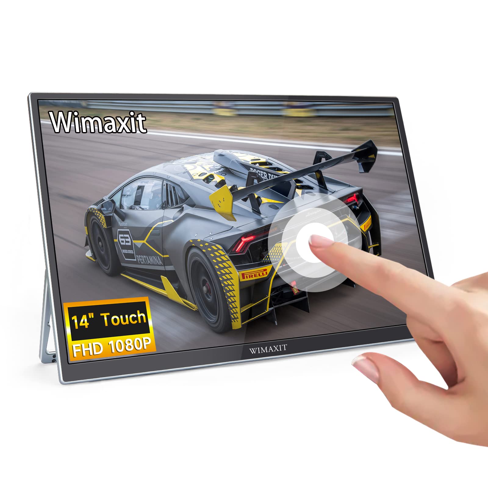 WIMAXIT Portable Touch Screen Monitor, 14 Inch Touchscreen Thin Matte Exra HDR Monitor 1920×1080P FHD IPS with Mini HDMI USB-C Eye Care External PC Display for Laptop PS3/4/5 Xbox Phone