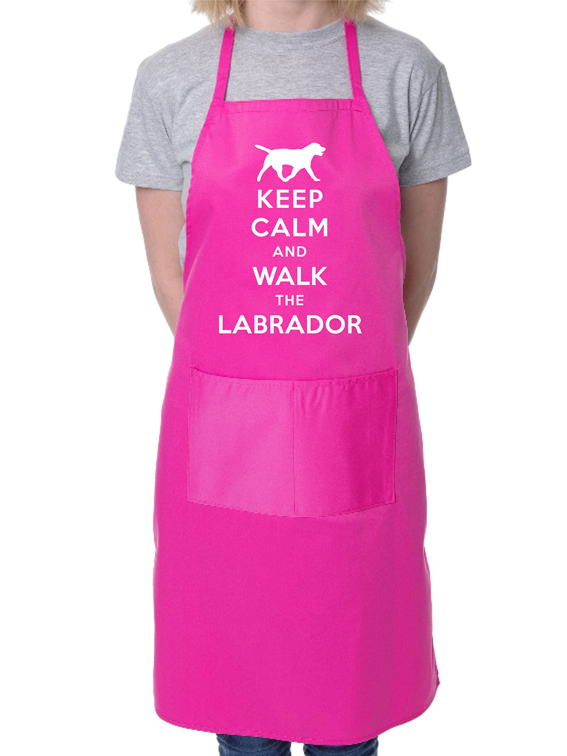 Print4U Keep Calm Walk The Labrador Dog Lover BBQ Cooking Novelty Apron Pink