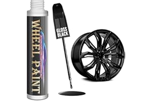cocomfix Gloss Black Rim Touch Up Paint, Rim Paint, Car Wheel Scratch Repair Kit for Curb Rash & Scratches, Universal Black Enamel paint (1 fl oz), Scratch Resistant, Covers 1 sq ft per Coat