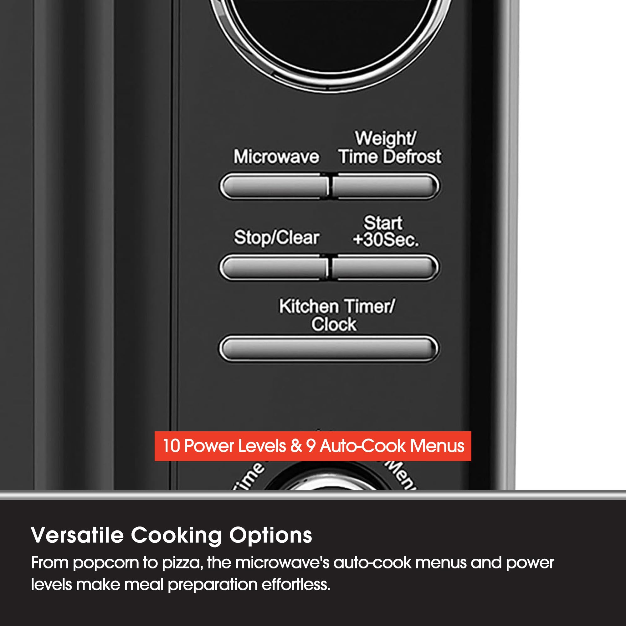 Magic Chef Countertop Microwave, Classic Retro Touch Small Appliance, 0.7 Cubic Ft, Black