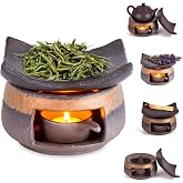 YSZYPETHE Handmade Ceramic Aromatherapy Diffuser | Herb Burner & Candle Wax Warmer with Tealight Holder, Home Fragrance Accessories for Relaxation & Meditation-A