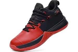ASHION Kids Basketball Shoes Boys Girls Sneakers Mid-Top Lace Up Cushion Anti Slip Athletic Outdoor Sport Shoes for Unisex-Child
