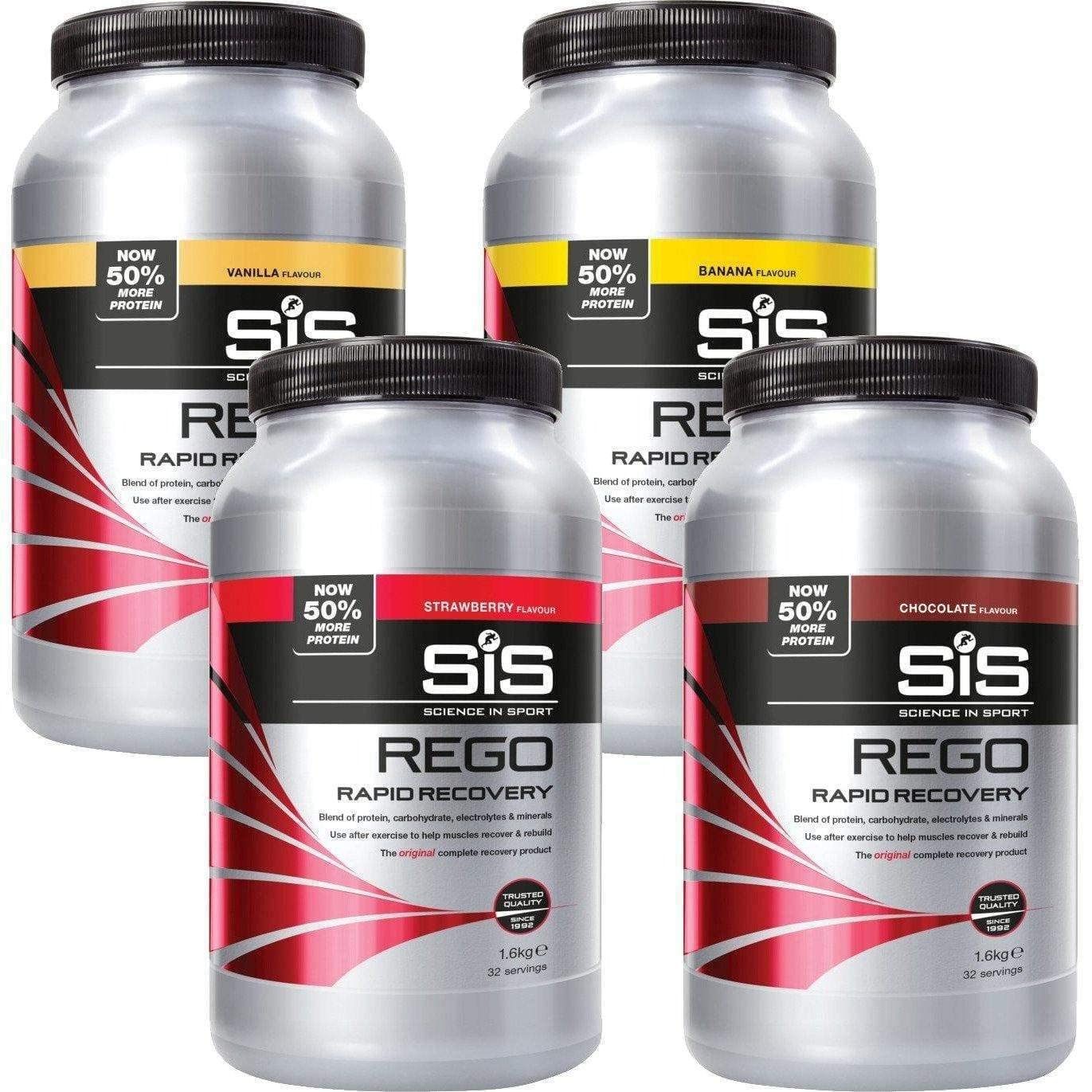 Science In Sport REGO Rapid Recovery Drink Powder, Post Workout Protein Powder, 20g of Protein, Chocolate Flavour, 32 Servings Per 1.6kg Bottle