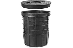 Perforated Sump Pump Bucket Sump Basin Sump Pump Basin with Lid with 40 Drillled Holes for Crawl Spaces, Yards, Patio and Dri