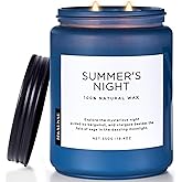 M&SENSE Summer's Night Soy Candle, Large 2 Wick, 19.4oz Up to 110 Hours Burn Time, Natural Scented for Home, Manly Candle in Glass Jar for Bedroom